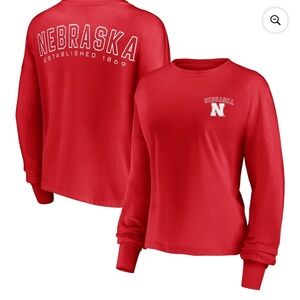 🩵NWT Nebraska Women's Red Long Sleeve Tee